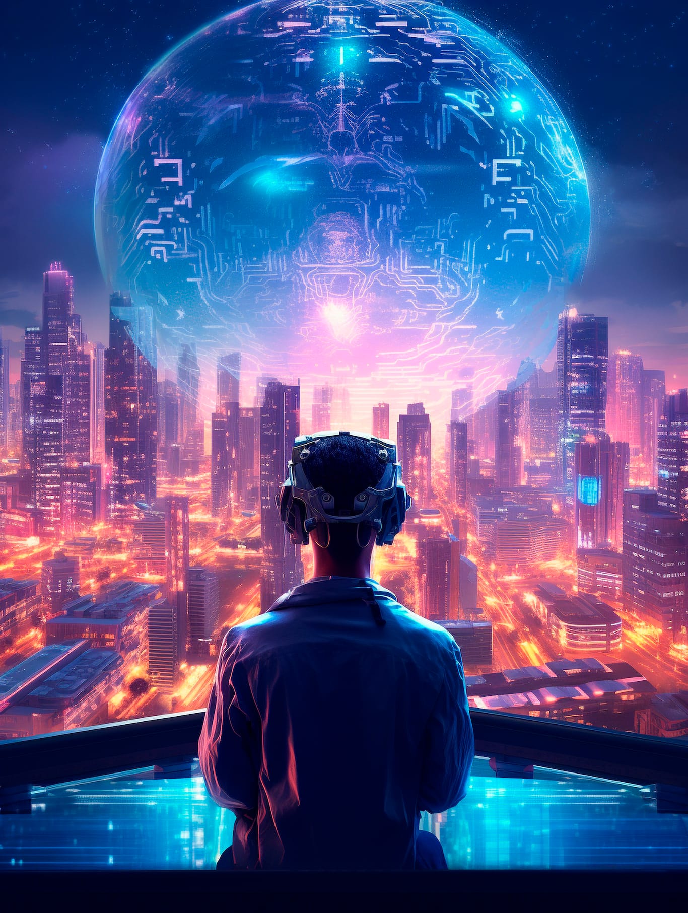 cyberpunk-illustration-with-futuristic-technology-bright-neon-lights