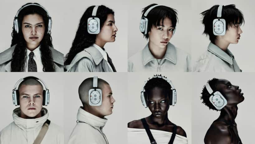 A diverse cast of individuals dons Nothing’s first over-ear headphones, Headphone (1), in a striking portrait-led campaign shot by Jordan Hemingway — blending raw expression, minimalism, and industrial design in a bold visual narrative.